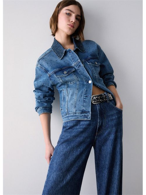Jeans straight con strass LIU JO | UF6166D0373/79111